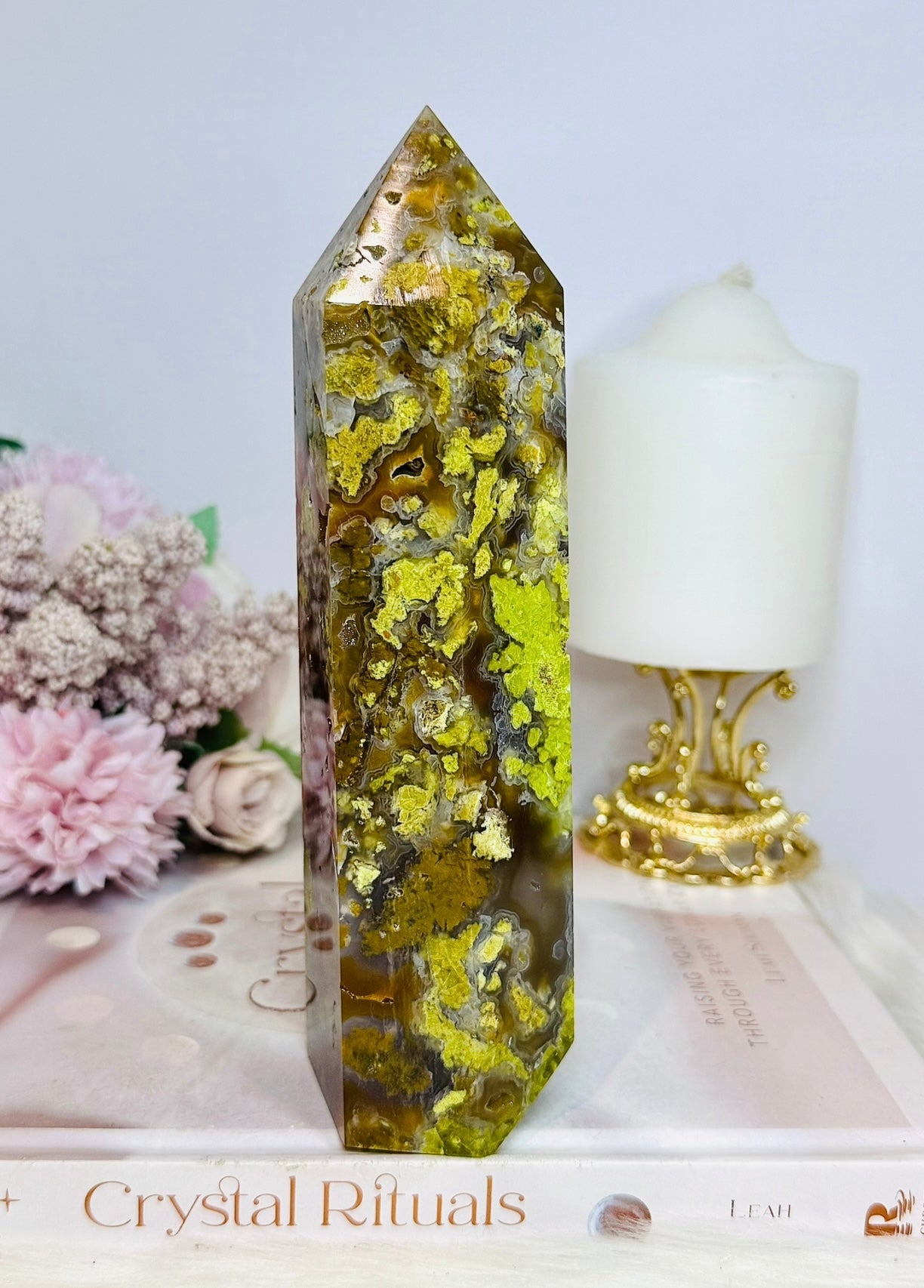 Large Green Opal Druzy Chunky Tower 18cm 668g