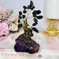 Black Tourmaline Tree of Natural Purpurite Base 12cm