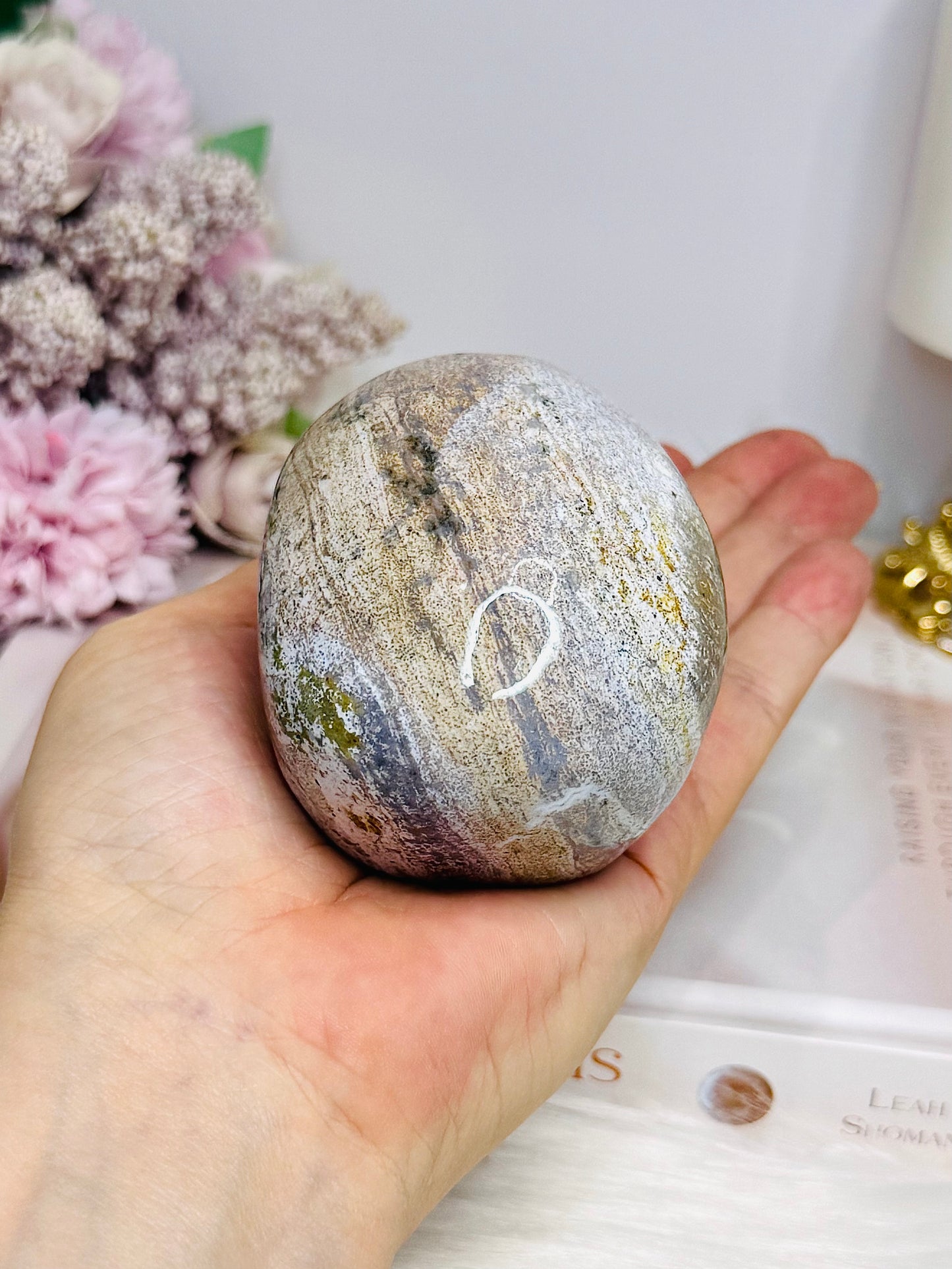 Ocean Jasper Carved Skull 8cm 401g