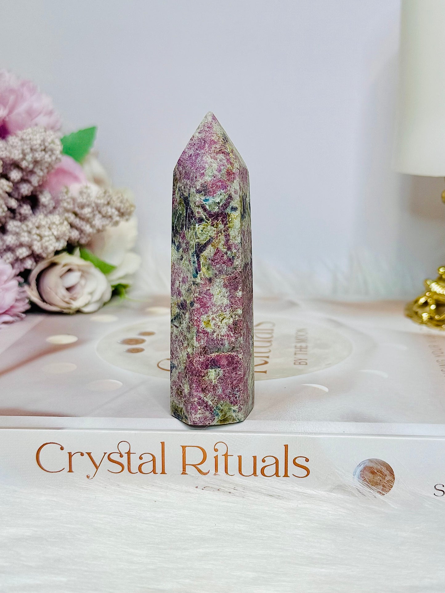 Rare Ruby In Blue Apatite Tower (UV Reactive) 9cm