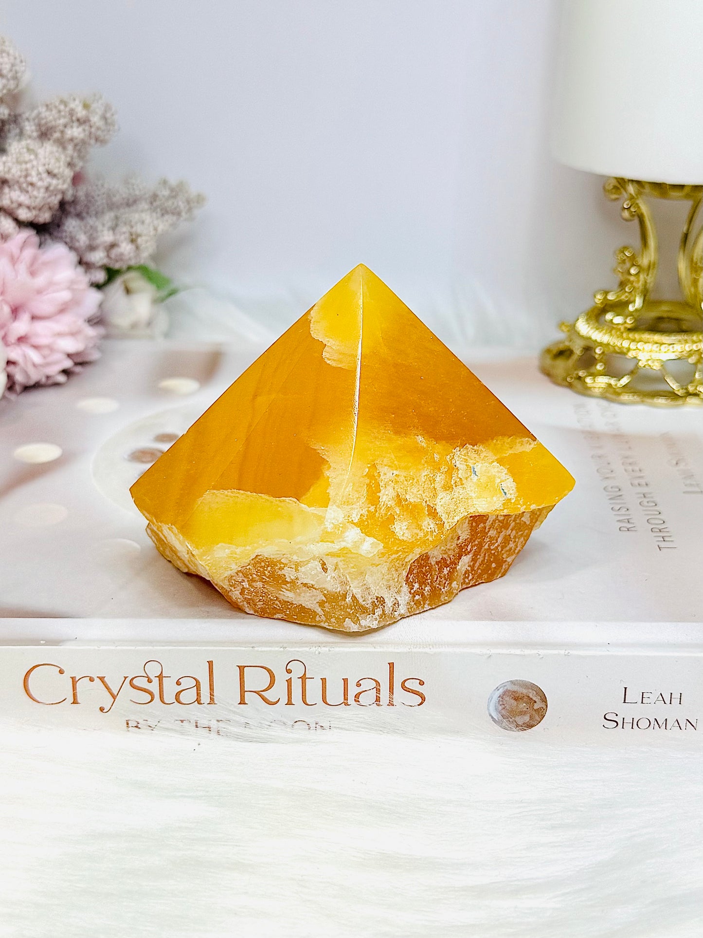 Orange Calcite Top Polished Point 329g