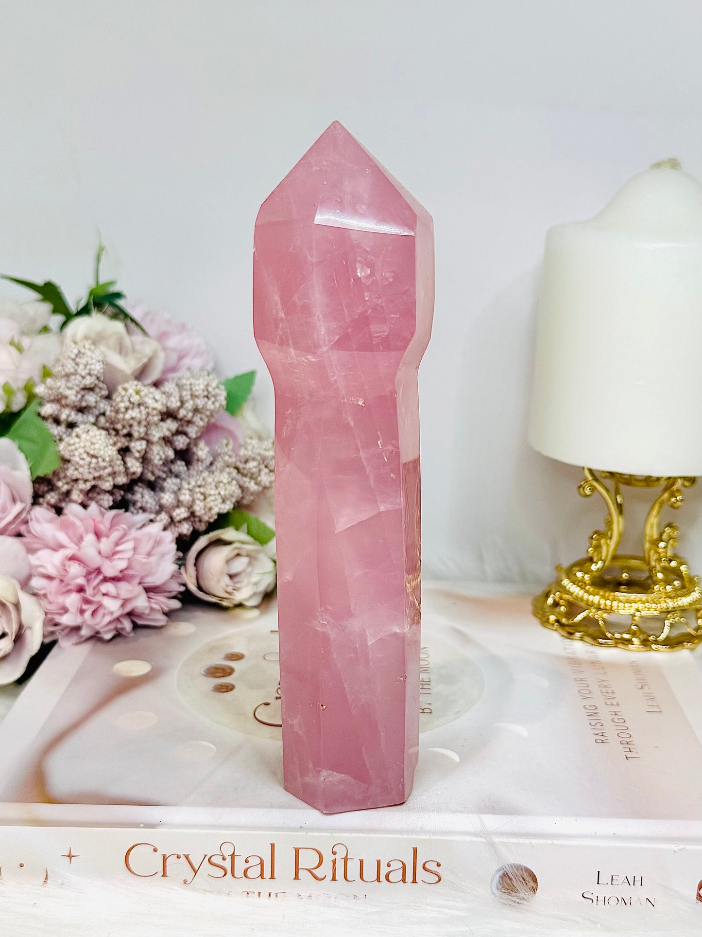 Large High Grade Dark Pink Rose Quartz Sceptre | Tower 17.5cm