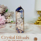 High Grade Blue Flower Agate Tower 8cm