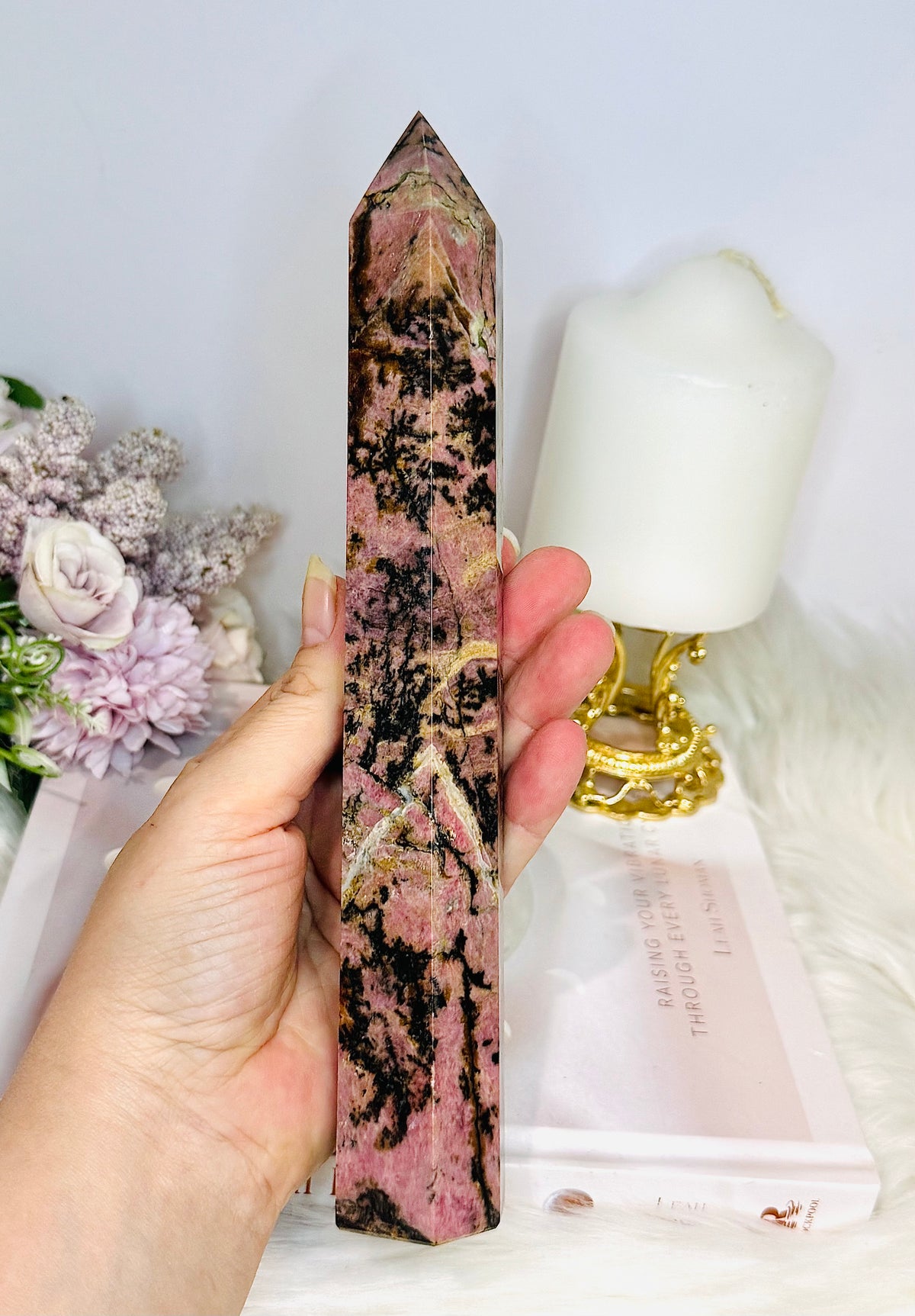 Large Rhodonite Tower 23cm