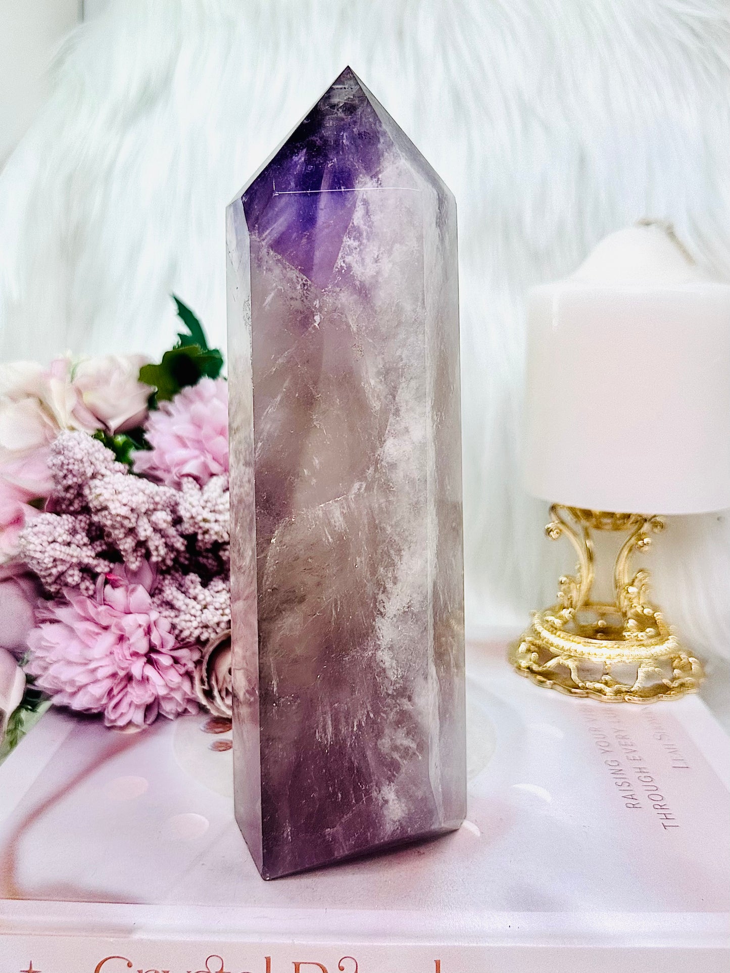 Absolutely Gorgeous Large Chunky 20cm 925gram Stunning Amethyst Tower From Brazil
