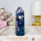 High Grade Blue Flower Agate Druzy Tower 11cm