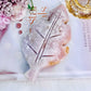 Pink Amethyst Druzy Carved Chunky Leaf From Brazil 15cm