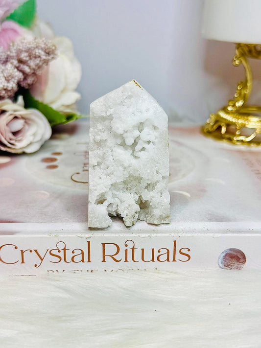 White Quartz Druzy Tower 6cm