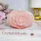 Large Rose Quartz Carved Rose 10cm