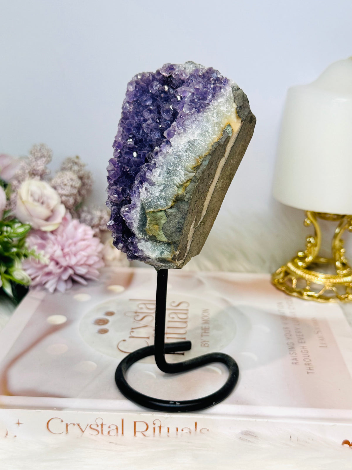 Amethyst Cluster On Stand (stand has slight scratches on stand) 16cm