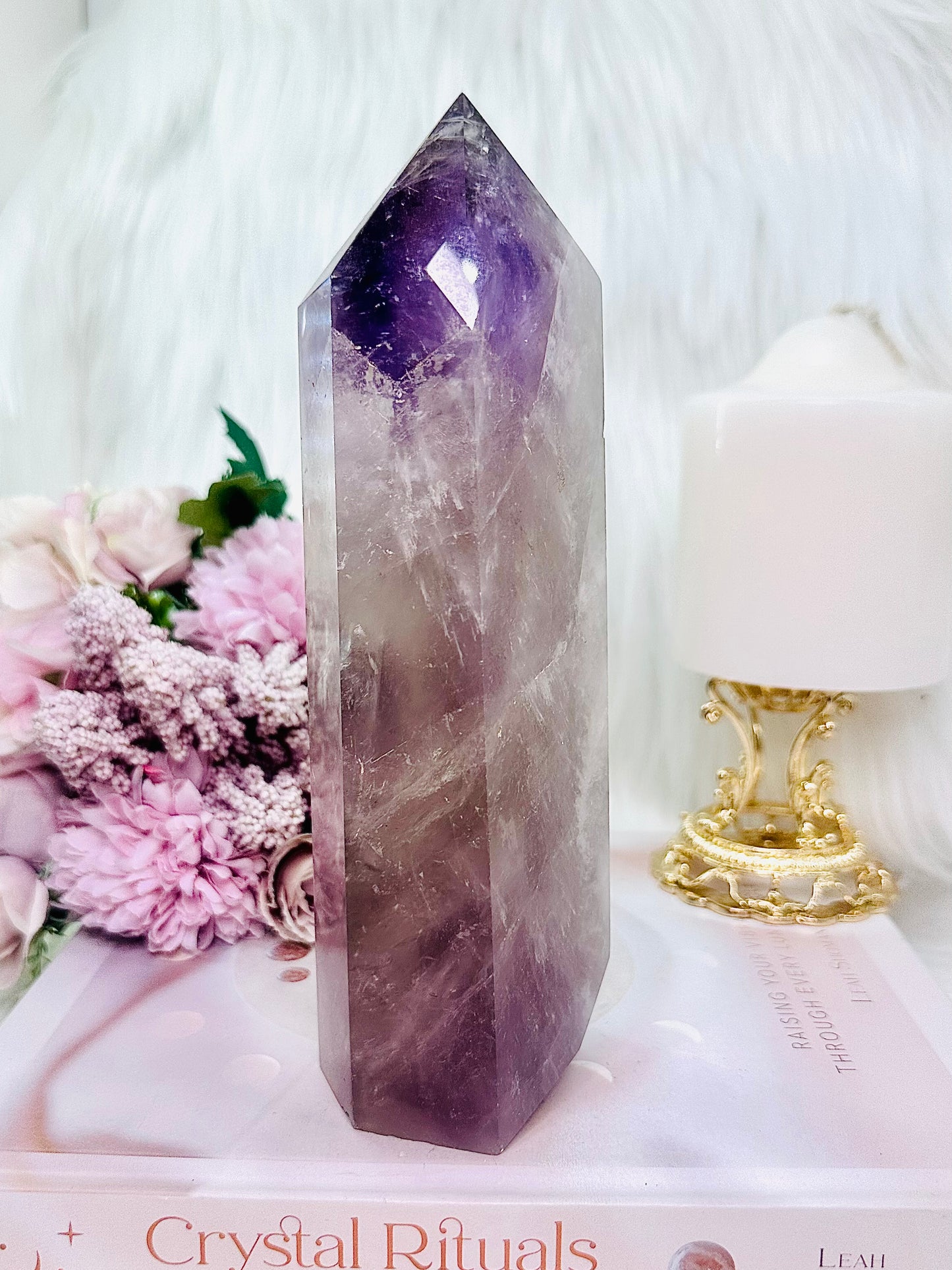 Absolutely Gorgeous Large Chunky 20cm 925gram Stunning Amethyst Tower From Brazil