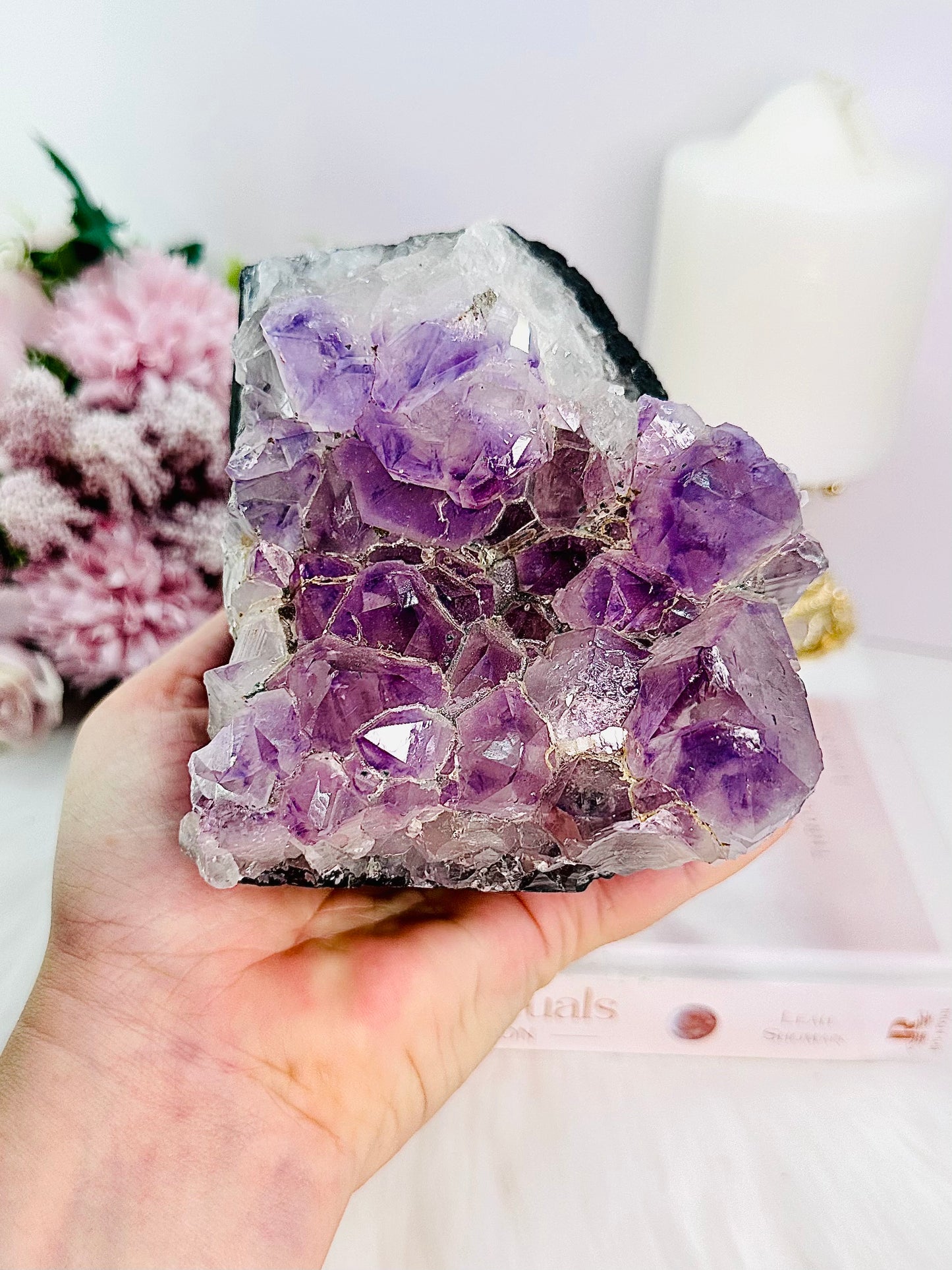 Stunning Large 1.42KG Amethyst Cluster From Uruguay