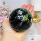 Large Fluorite Sphere with Rainbows 728g On Stand