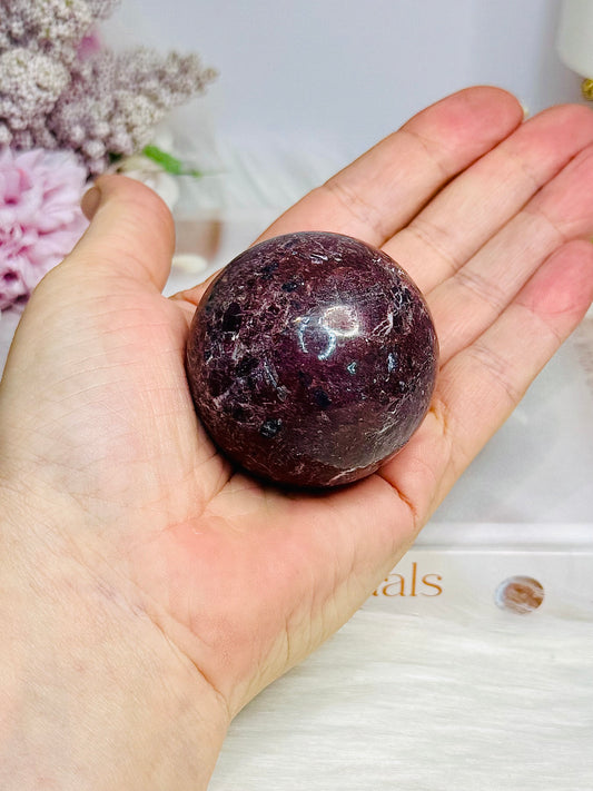 Red Onyx Sphere on Stand