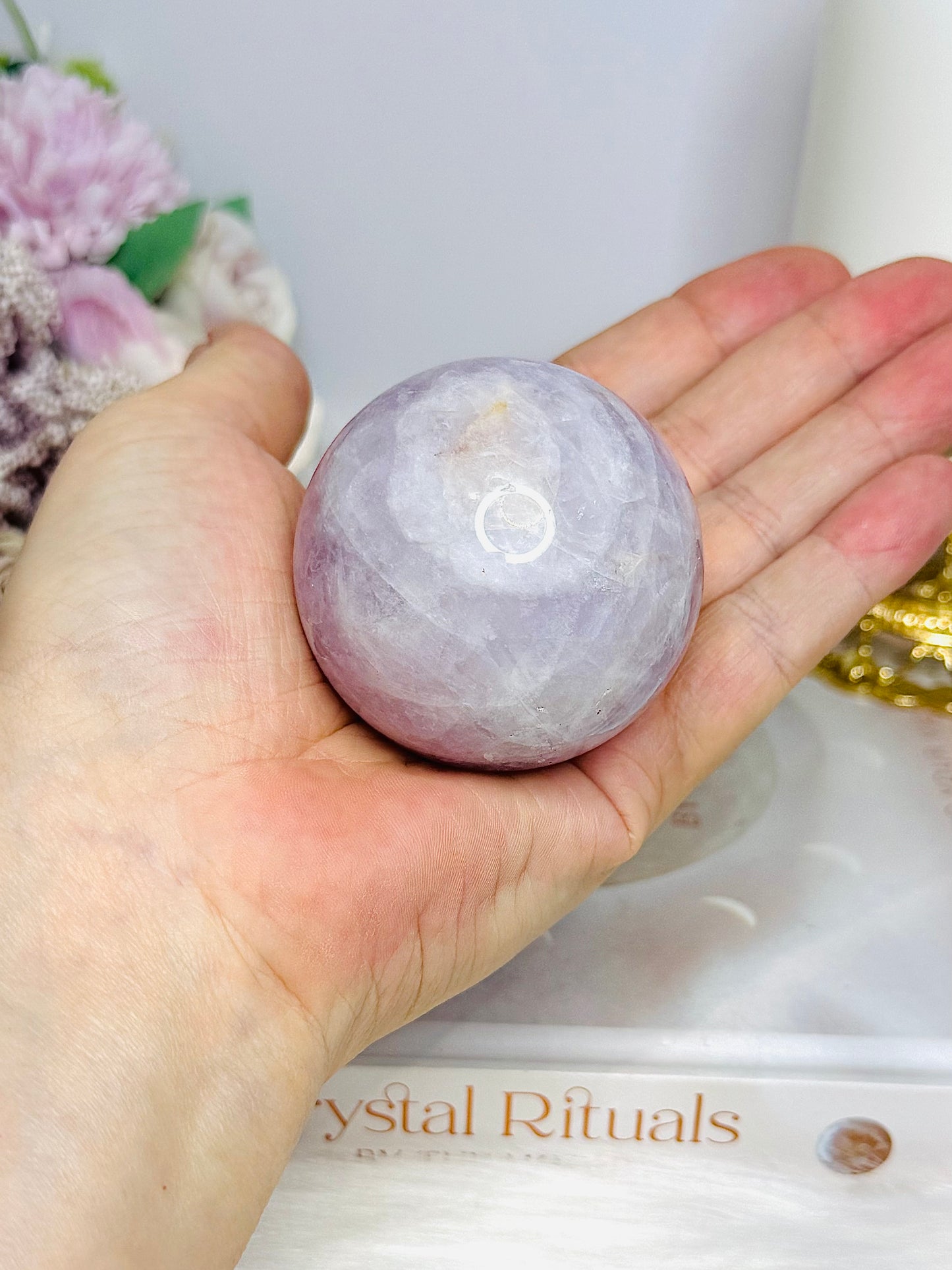 Natural Kunzite Sphere on Stand 5.5cm
