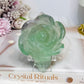 Watermelon Fluorite Carved Flower | Rose On Stand 10cm 250g