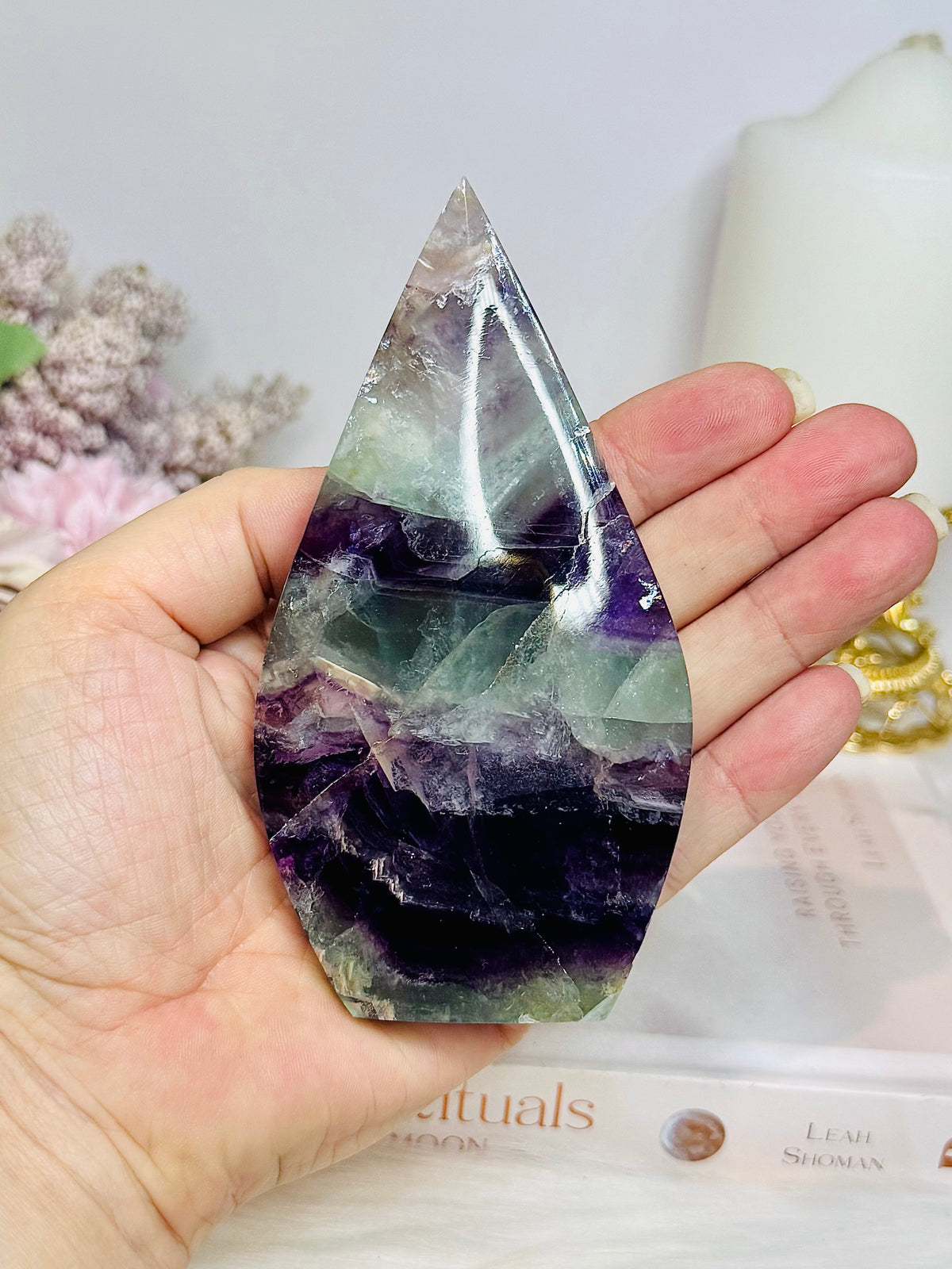 High Grade Fluorite Flame 12cm