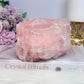 Large Chunky Rose Quartz Candle Holder 892g