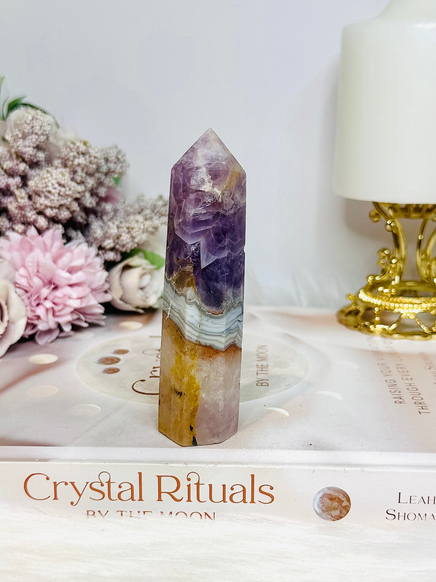 Crazy Lace Amethyst Tower 10cm