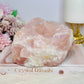 Large Chunky 1.2KG 14cm Angel Aura Rose Quartz Candle Holder