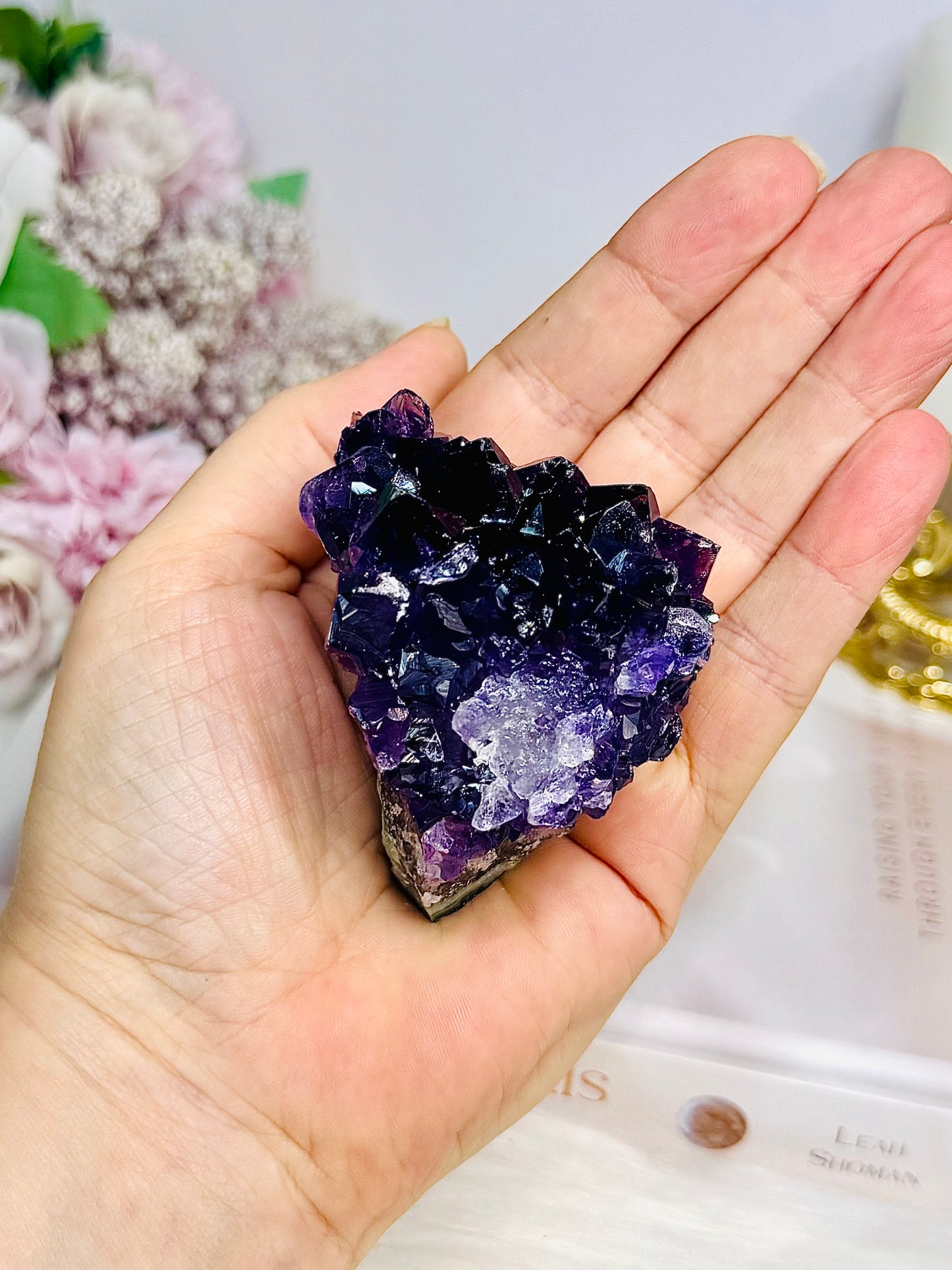 High Grade Amethyst Cluster with Rosette Formation 135g