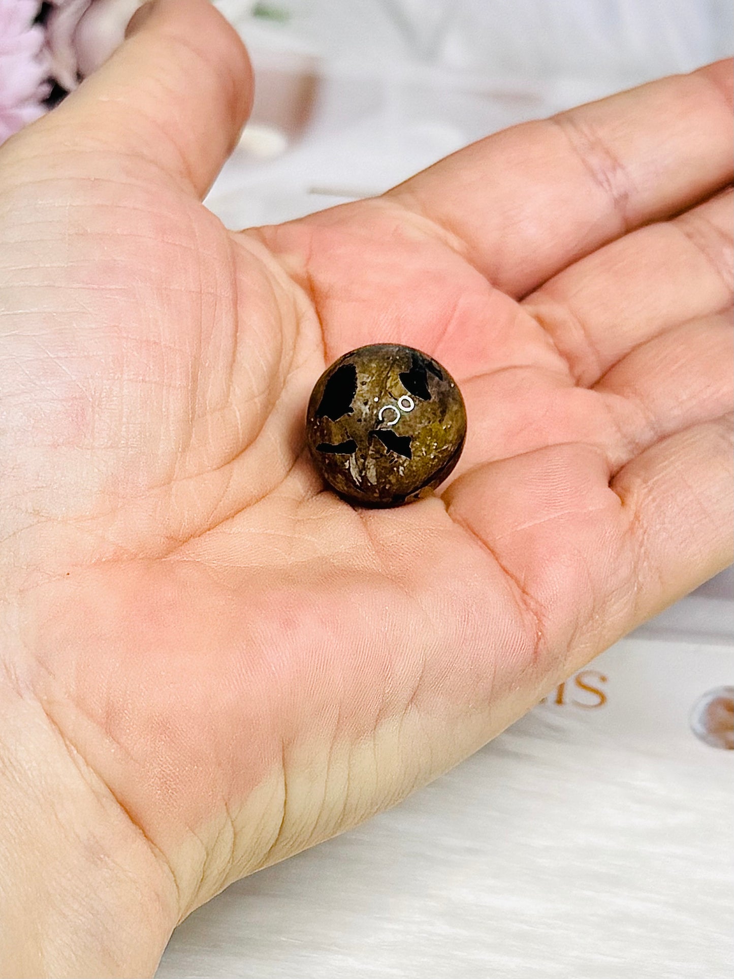 Rare Mini Herkimer Diamond Sphere on Stand