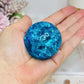 Blue Fire & Ice Crackle Quartz Sphere (dyed) On Stand 145g