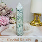 Moss Agate Druzy Tower 10.5cm
