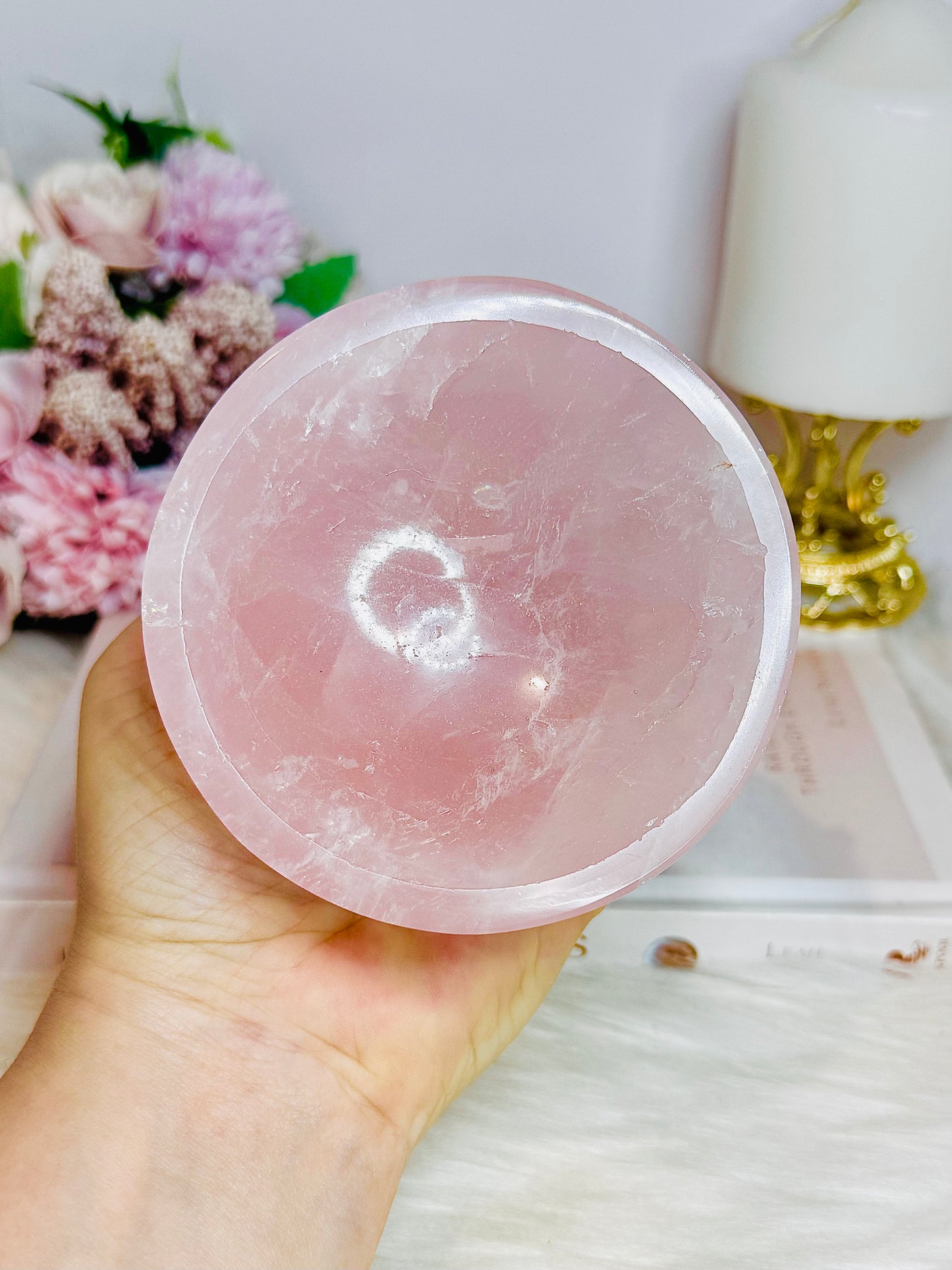 Large Chunky Rose Quartz Bowl 684g