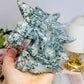 Moss Agate Druzy Unicorn Carving 13cm 420g