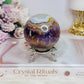 Amethyst X Agate High Grade Sphere on Stand 355grams