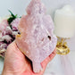 Pink Amethyst Druzy Carved Chunky Leaf From Brazil 15cm
