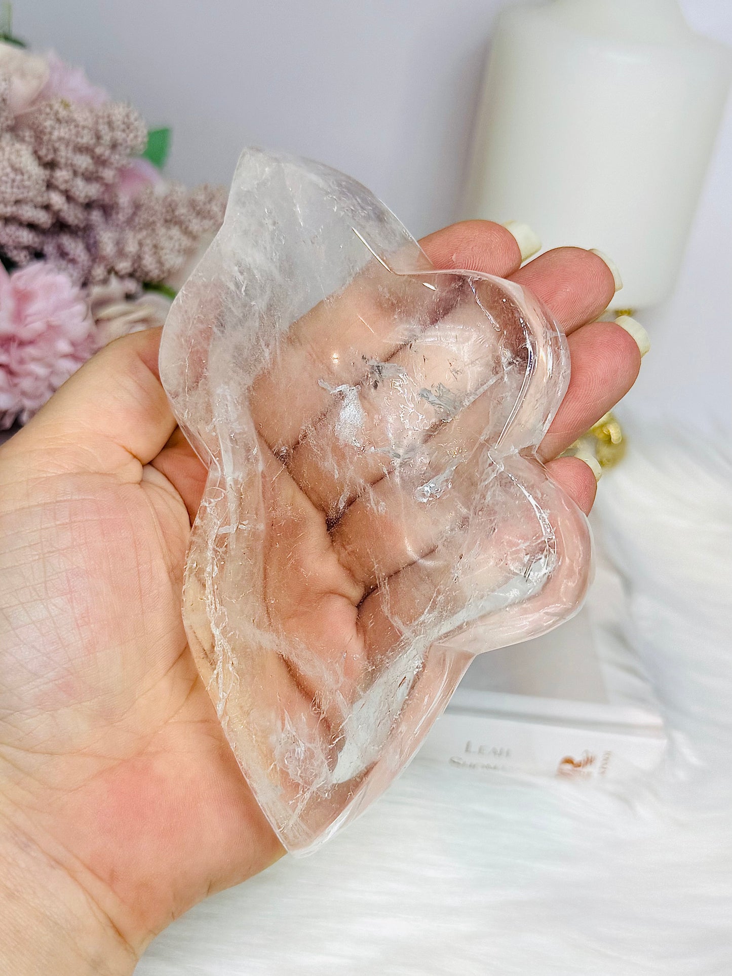 Chunky Clear Quartz Butterfly Bowl 13.5cm 317g