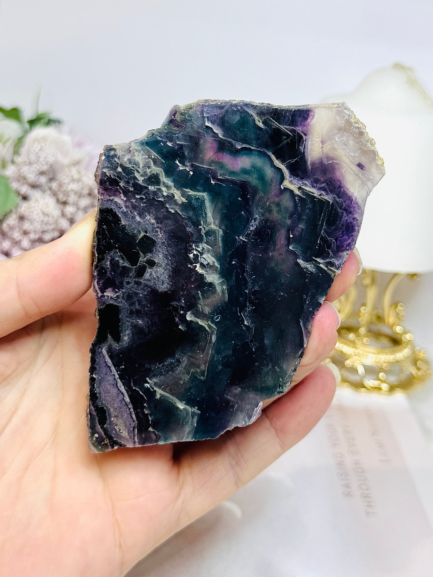 Rainbow Fluorite Slab 9cm