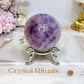 High Grade Amethyst X Agate Sphere On Stand 227g