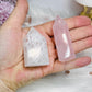 Rose Quartz Tower with Fire Ice Quartz Tower 6cm