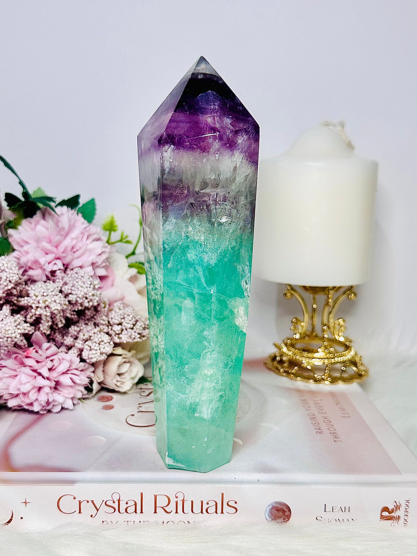 Spectacular Large Incredible Chunky Fluorite Obelisk | Tower 19cm 768grams Full Of Stunning Rainbows