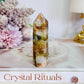 Red & Green Moss Agate Tower 7.5cm
