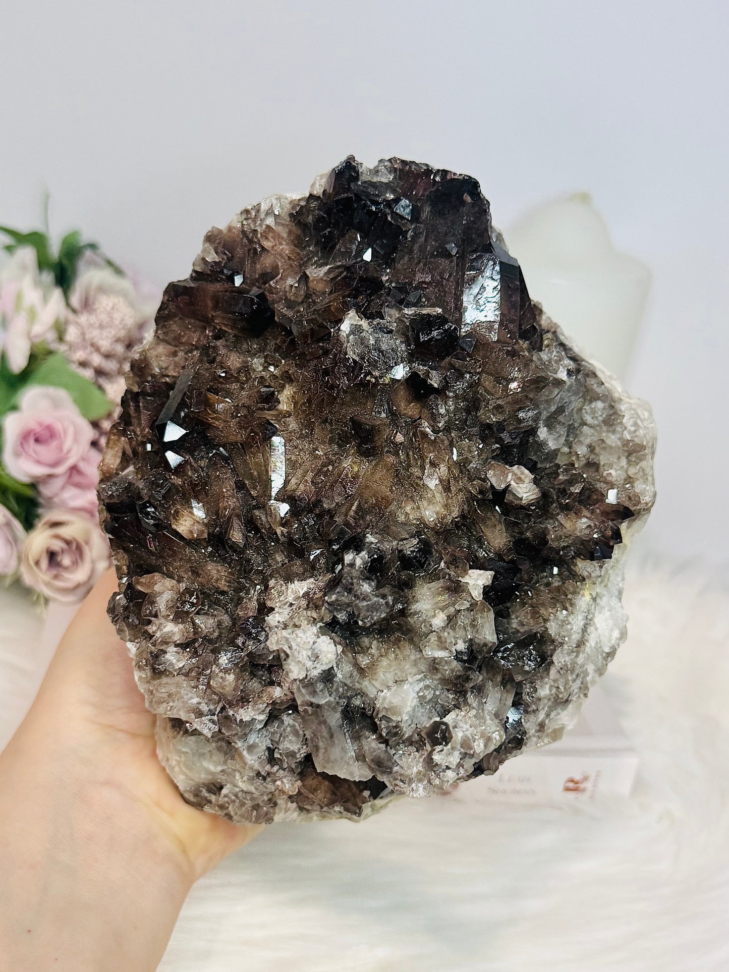 Large Smokey Quartz Cluster 2.37KG 17cm (Reduced as one missing/ damaged point)