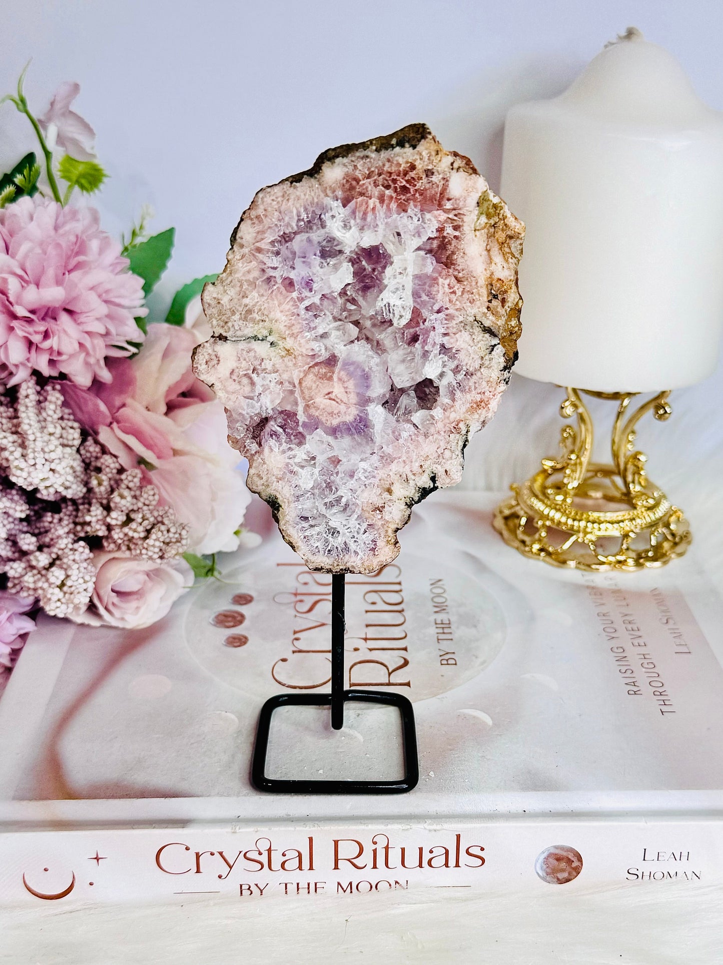 Natural Pink Amethyst Slab 15cm