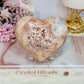 Beautiful Puffy Druzy Pink Amethyst Carved Heart On Stand