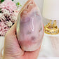 Large 12cm Chunky 537gram Druzy Pink Amethyst Carved Freeform