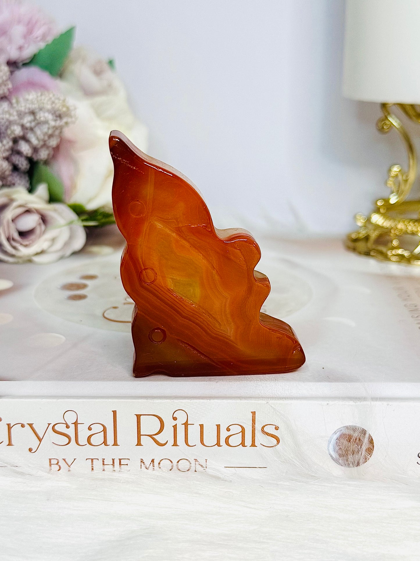 Carnelian Druzy Carved Fairy 6.5cm