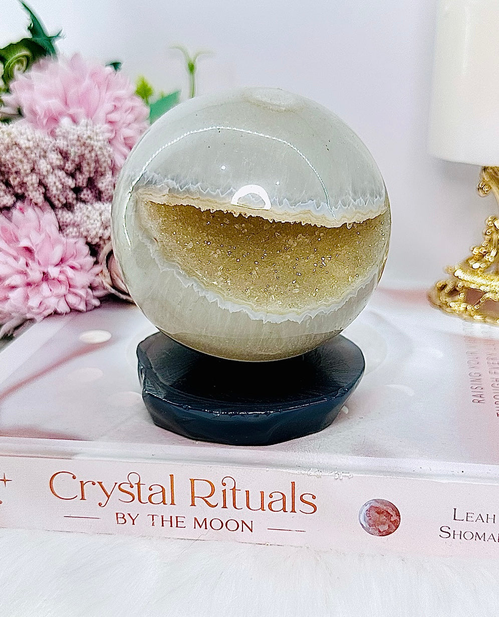 Large Druzy Agate Sphere with Agate 887gram