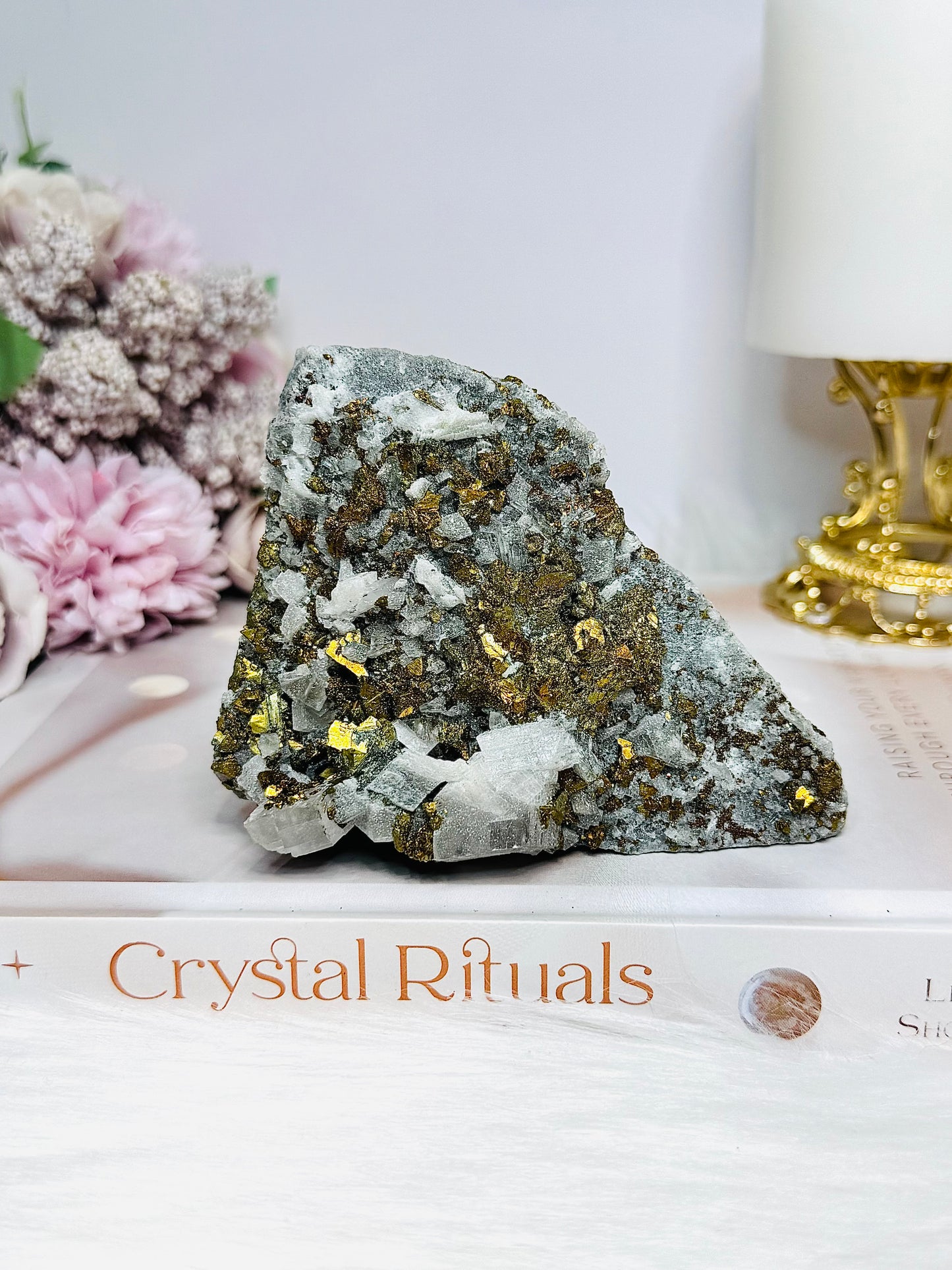 Chalcopyrite On Quartz Specimen 10cm 284g