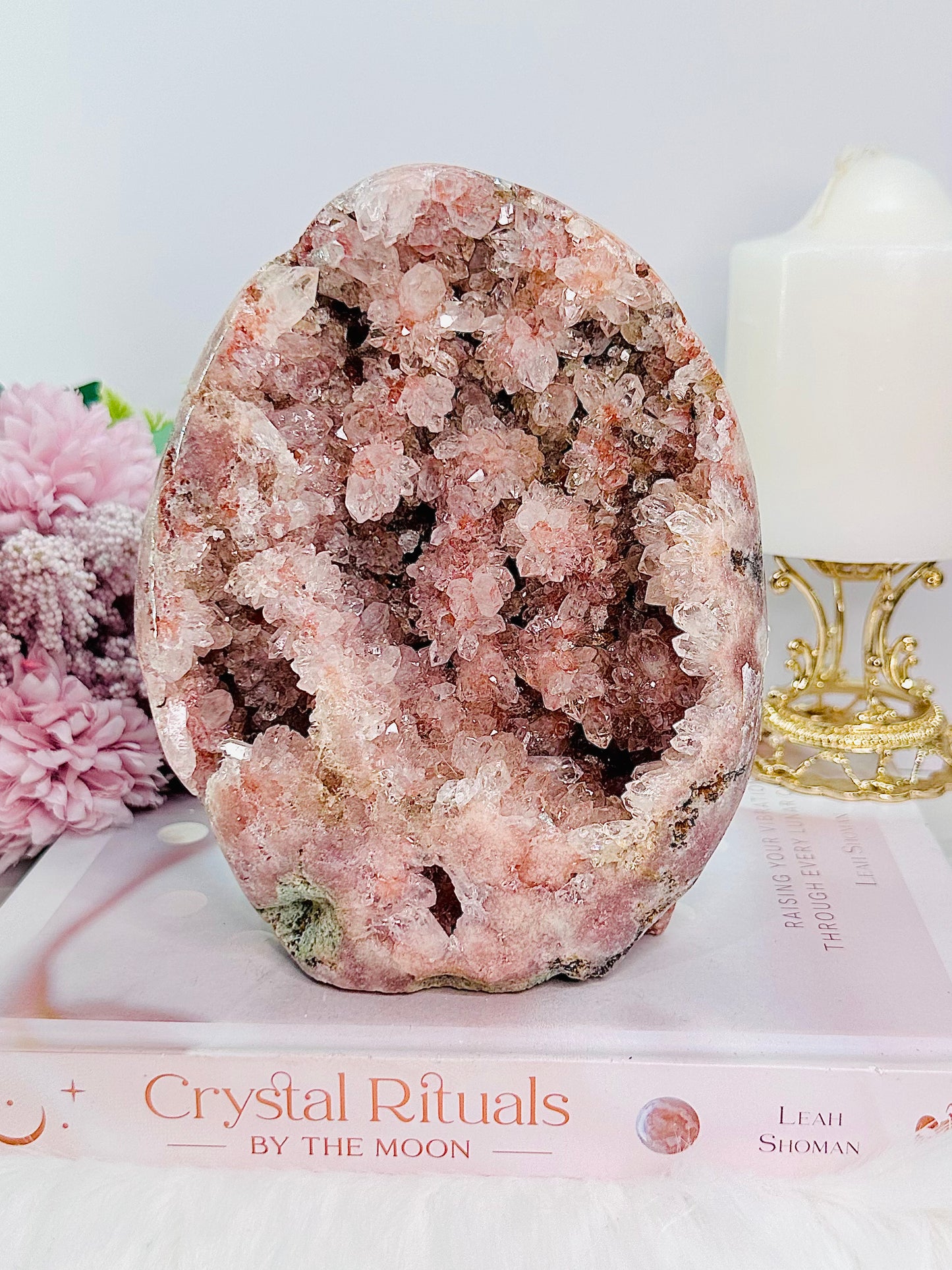 SHE IS A MASTERPIECE!!!! Classy & Fabulous Large 17cm Absolutely Incredible Pink Amethyst Druzy Freeform with Stunning Crystallisation