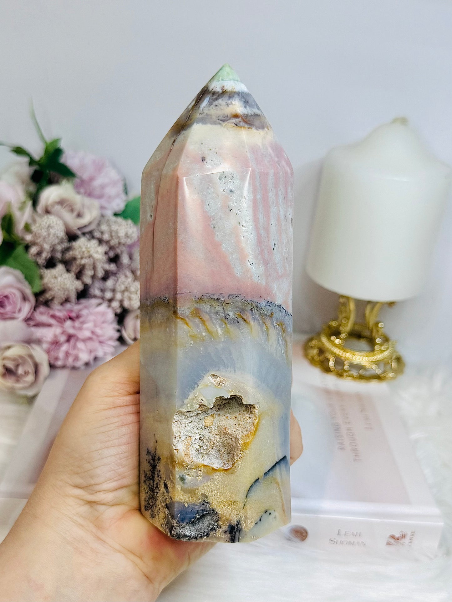 Large Ocean Jasper Druzy Tower 17cm 716g