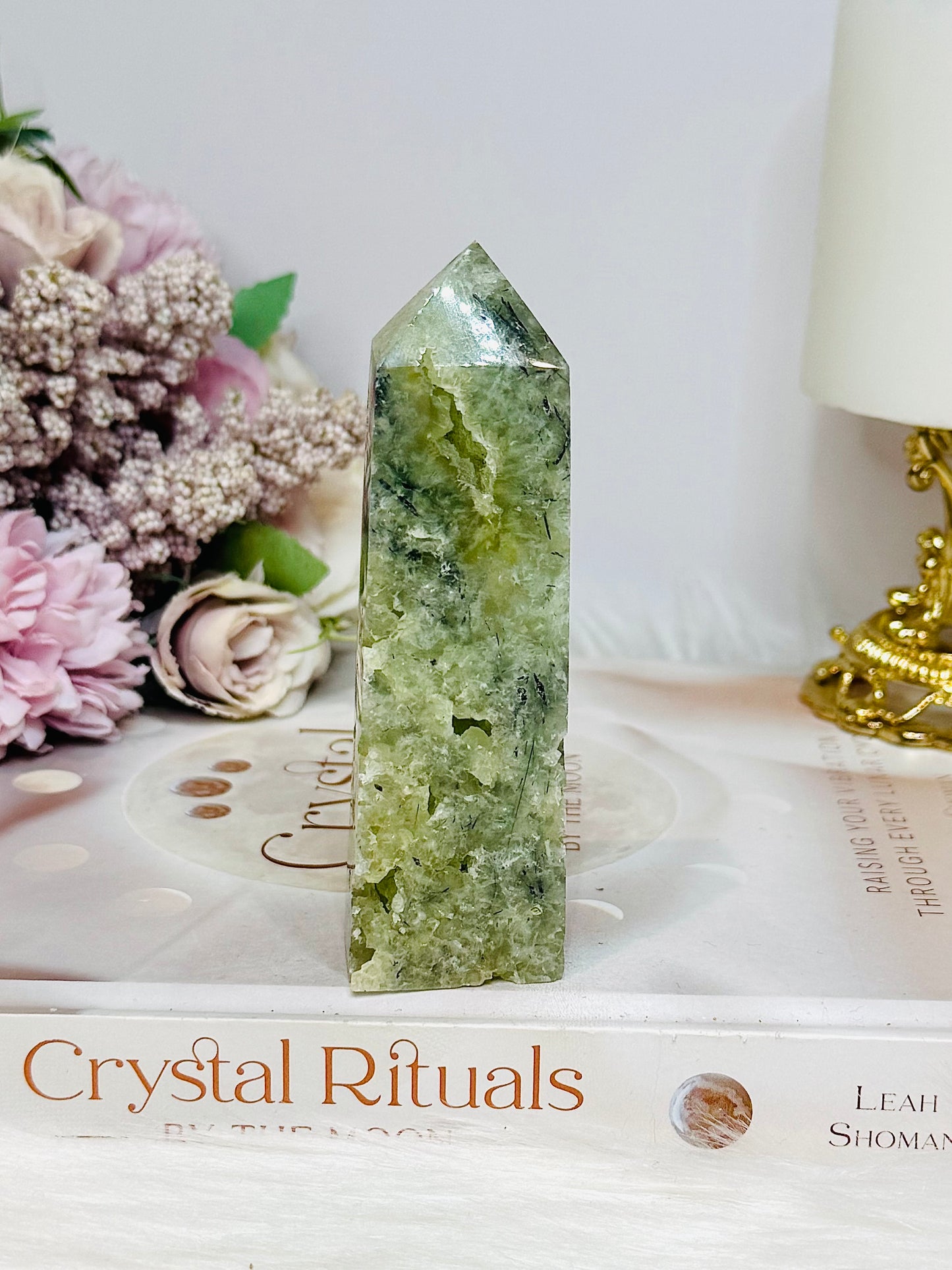 Prehnite Druzy Tower 10cm