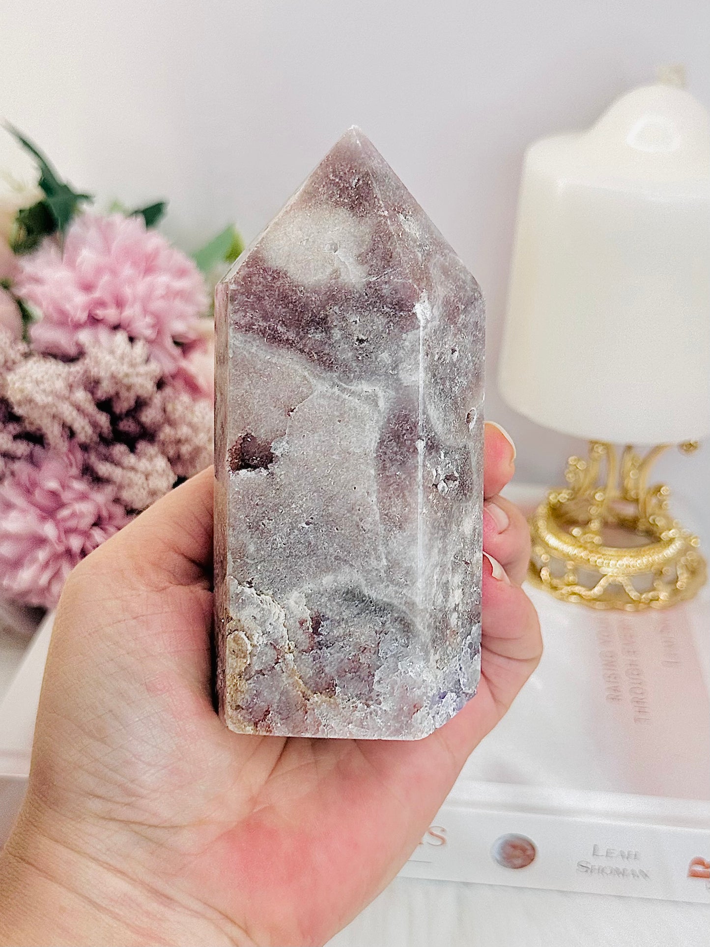 Absolutely Gorgeous Chunky 439gram Druzy Pink Amethyst Stunning Tower From Brazil