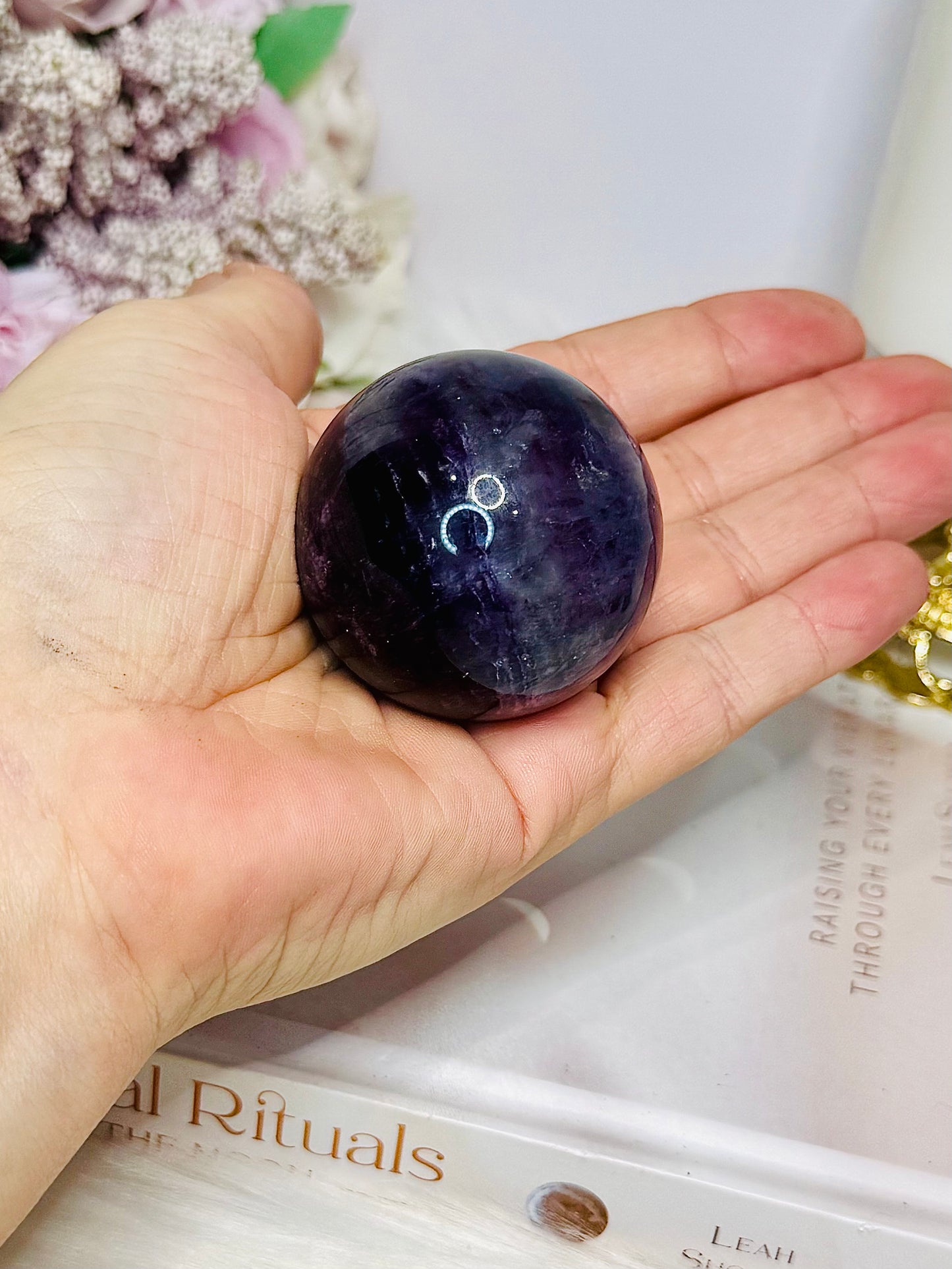 High Grade Purple Fluorite Sphere on Stand 163g